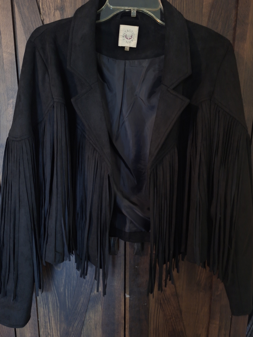 Fantastic Fawn Black Suede Fringe Jacket